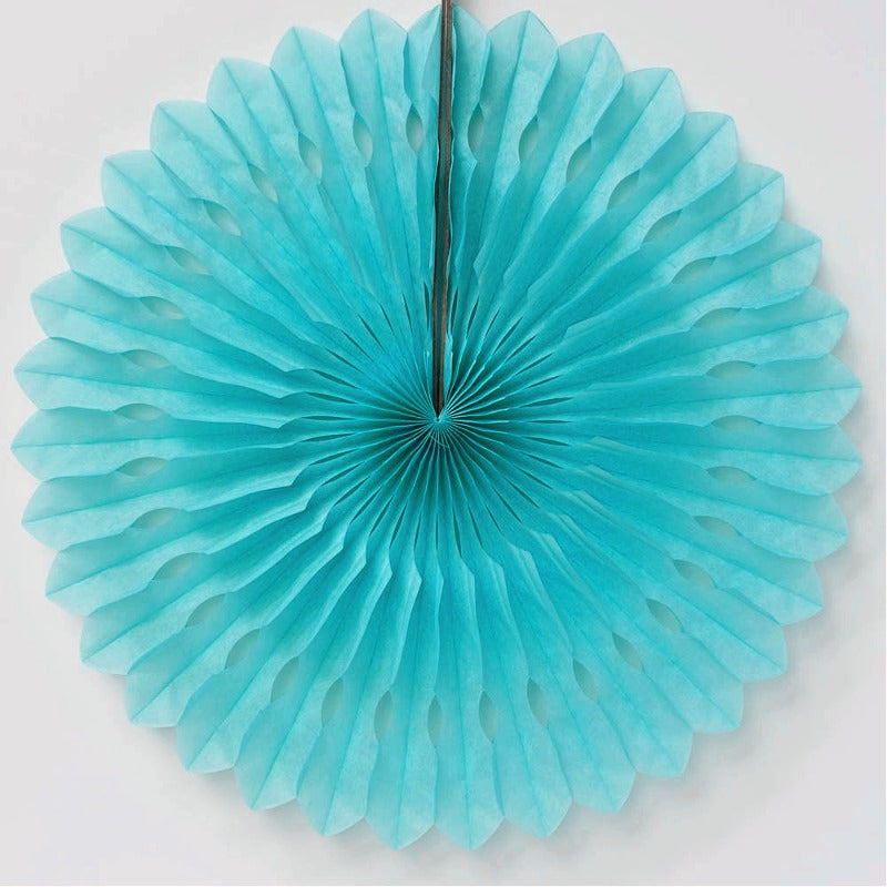 Teal Paper Fan for Parties UK