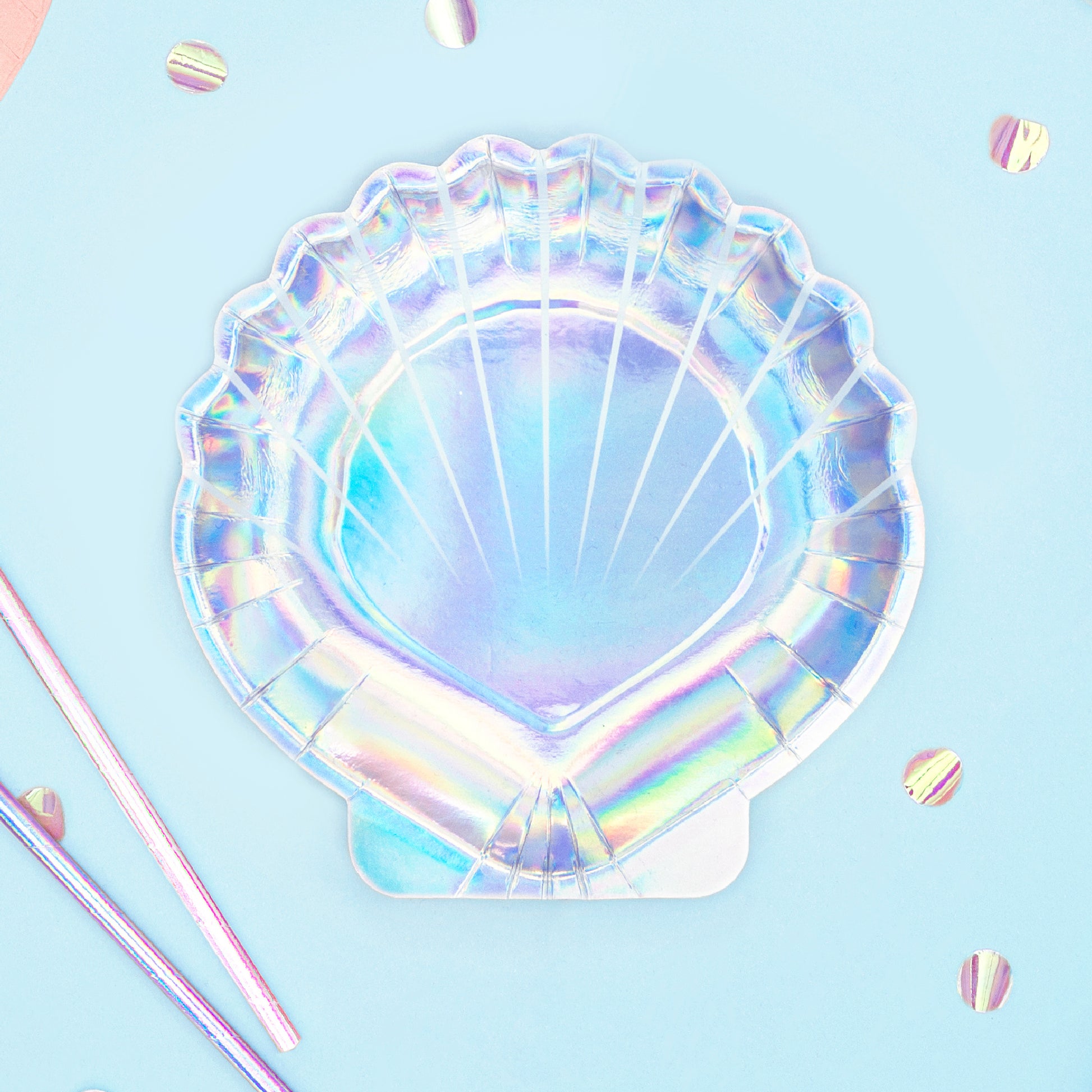 Mermaid Party Plates | Iridescent Shell Paper Plates