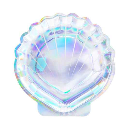 Mermaid Party Plates | Iridescent Shell Paper Plates