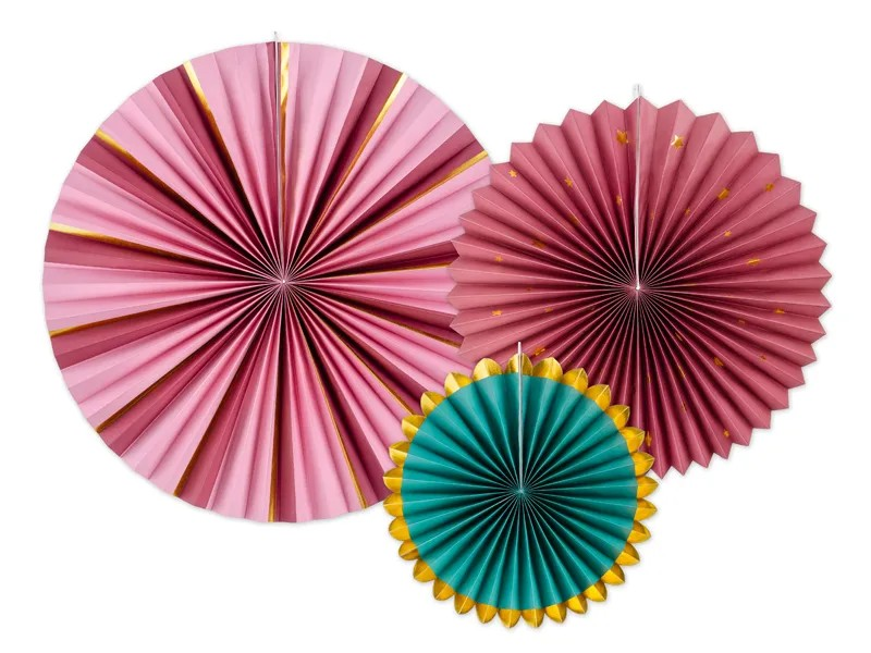 Luxe Paper Fan Rosettes – Jewel Colours | Party Decorations