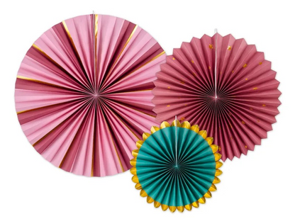 Luxe Paper Fan Rosettes – Jewel Colours | Party Decorations
