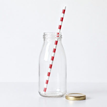 Mini Glass Milk Bottle for Drinks at Parties and  Events