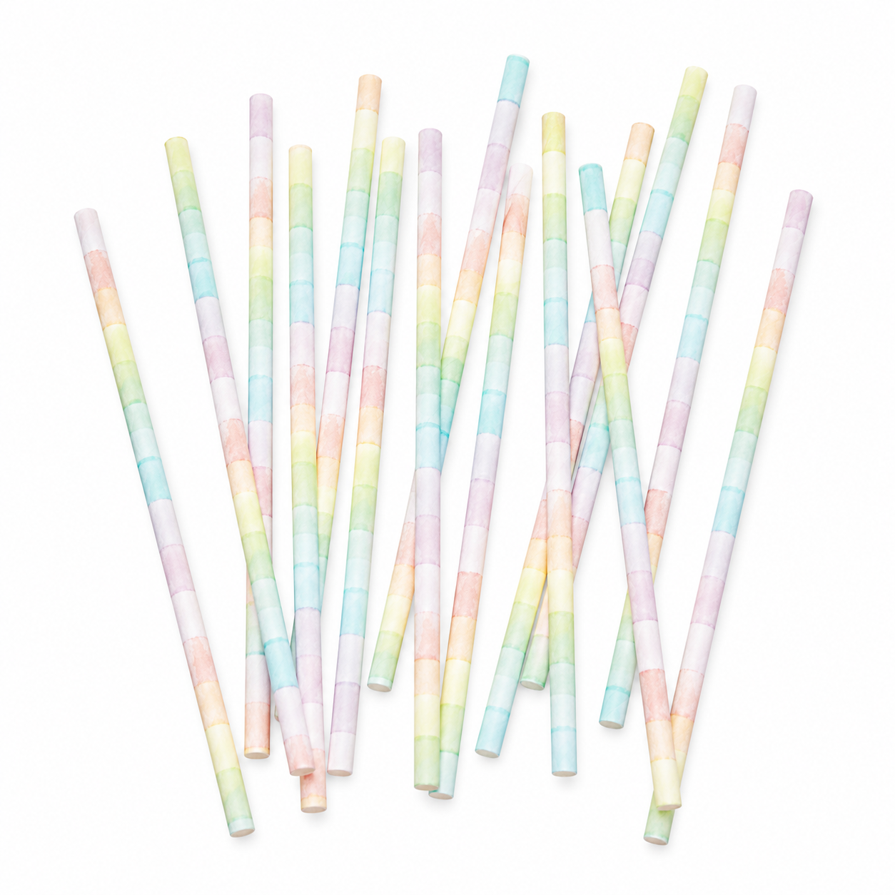 Pastel Rainbow Paper Straws (16 Pack)