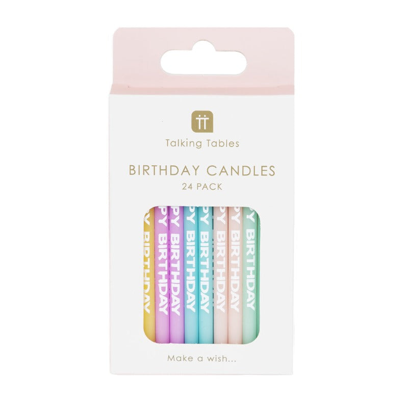 Happy Birthday Cake Candles Pastels | Talking Tables