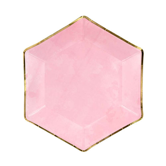 Pretty Pink Hexagonal Party Plates