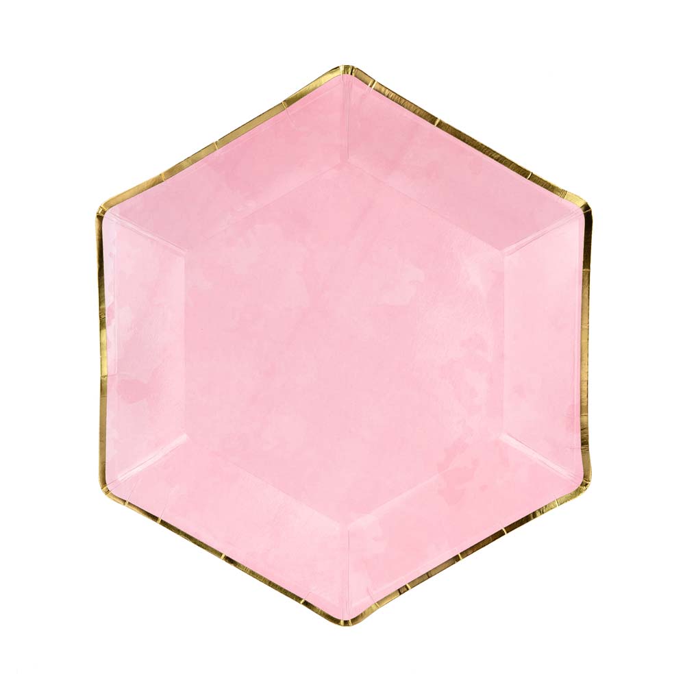 Pretty Pink Hexagonal Party Plates