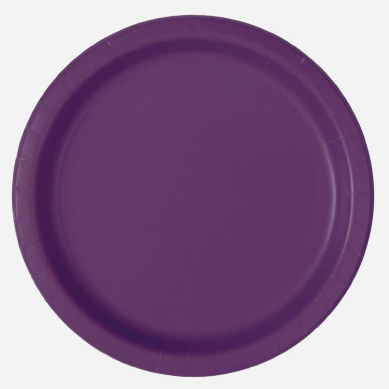 Plain Deep Purple Party Plates