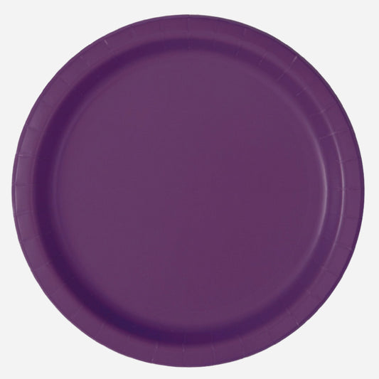 Plain Deep Purple Party Plates