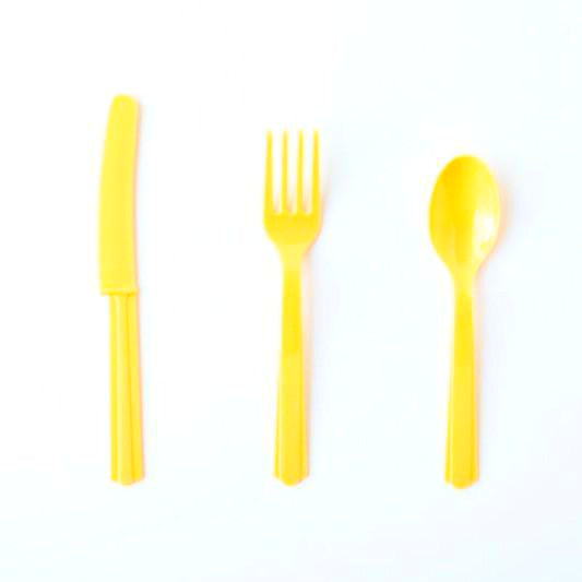 Sunflower Yellow Plastic Cutlery