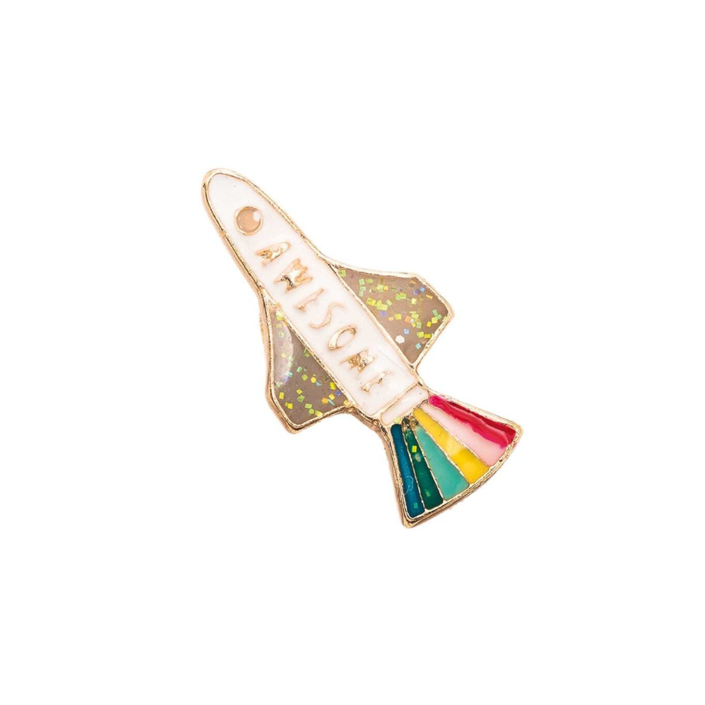 Space Rocket Pin Badge