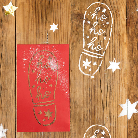 Santa Footprint Stencils – Christmas Morning Floor Decor | Pretty Little Party Shop