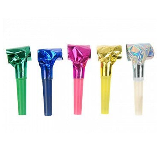 Shiny Party Blowers Multicoloured (20 Pack)