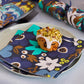 Gorgeous floral napkins in shades of blue, white and a touch of yellow. Retro vibes with a modern twist.