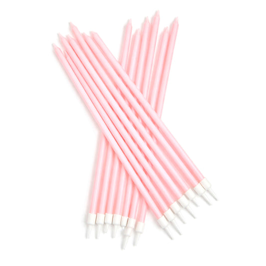 Tall Pink Cake Candles Set
