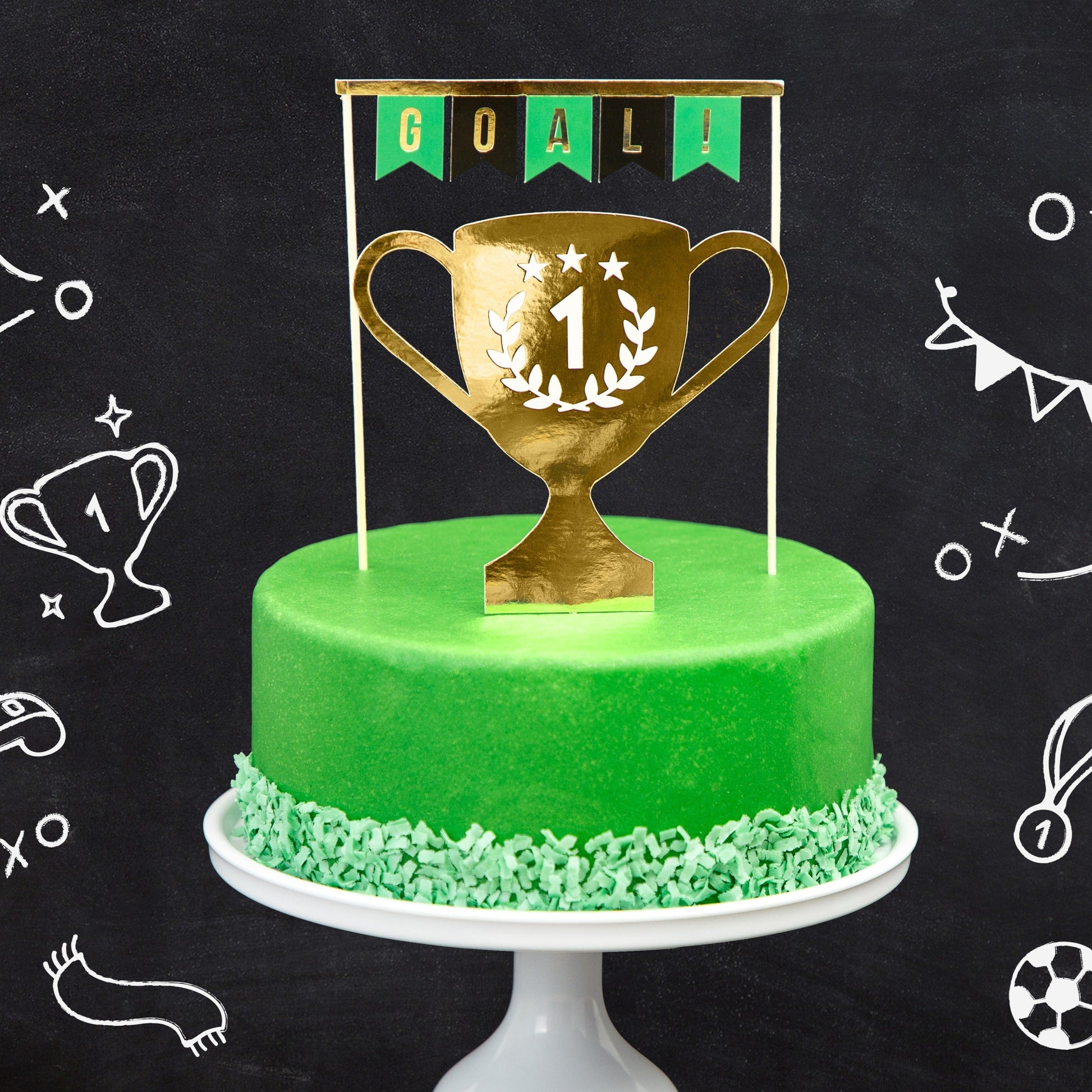 Football Champion Cake Topper Set | Football Party Supplies Party Deco