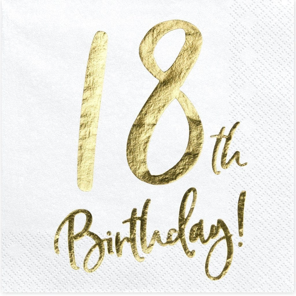 18th Birthday Party Napkins | Shop 18th Birthday Party Supplies  Party Deco