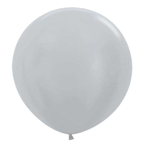 24" 60cm Round Balloons | Silver Round Balloons | Sempertex Balloons sempertex