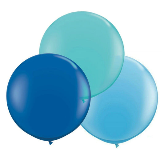 24" Blue Round Latex Balloon | Big Round Balloons UK Unique