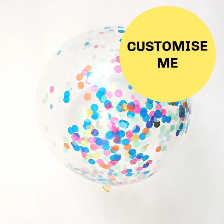 2ft Bespoke Confetti Balloons | Custom Made Confetti Filled Balloons Pretty Little Party Shop