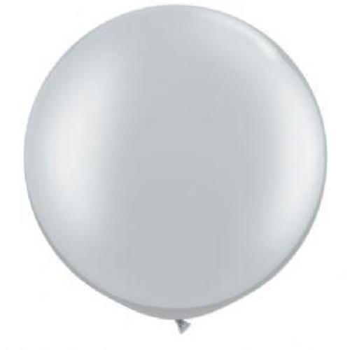 Silver Giant Round Balloon | 3ft Jumbo Balloons | 36" Wedding Balloons Qualatex