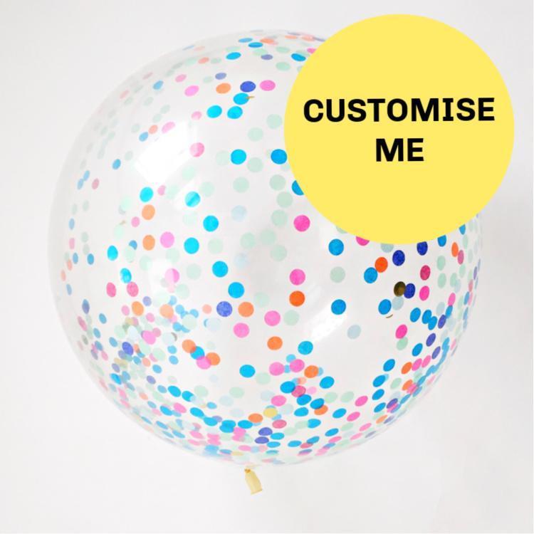 Bespoke Confetti Balloons | Custom Made Confetti Filled Balloons UK Pretty Little Party Shop