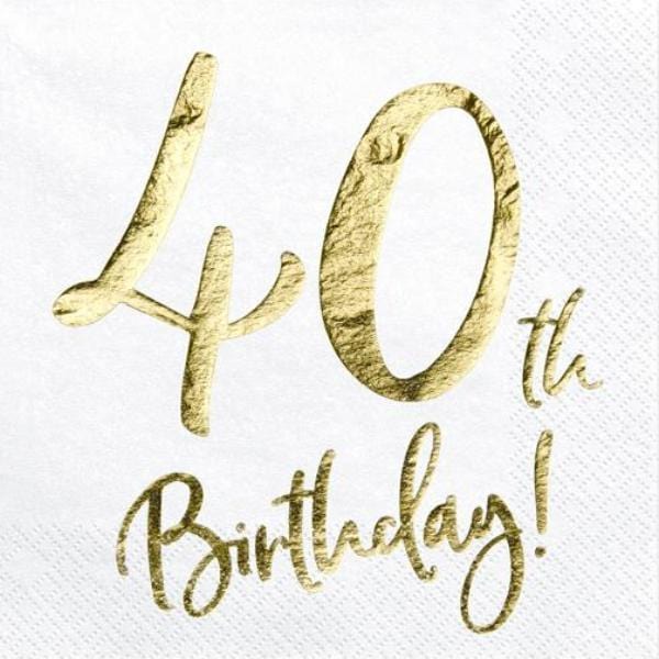 40th Birthday Party Napkins | Fortieth Birthday Party Decorations Party Deco