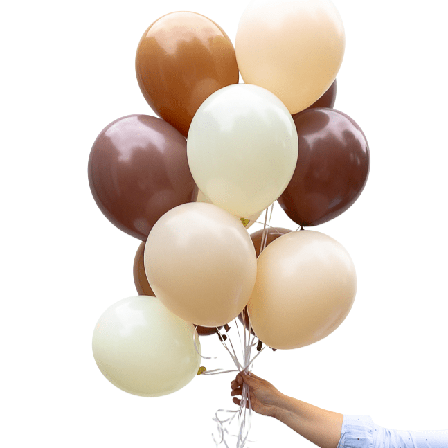 Latex Balloon Bunch - Coffee Bean Mixed Colour Balloons - Pretty Little Party Shop