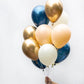 Gold and Navy Balloon Mix | Assorted Wedding Latex Balloons Pretty Little Party Shop