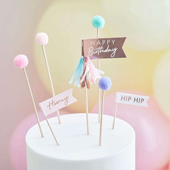 Birthday Pompom Cupcake Toppers | Ginger Ray Ginger Ray