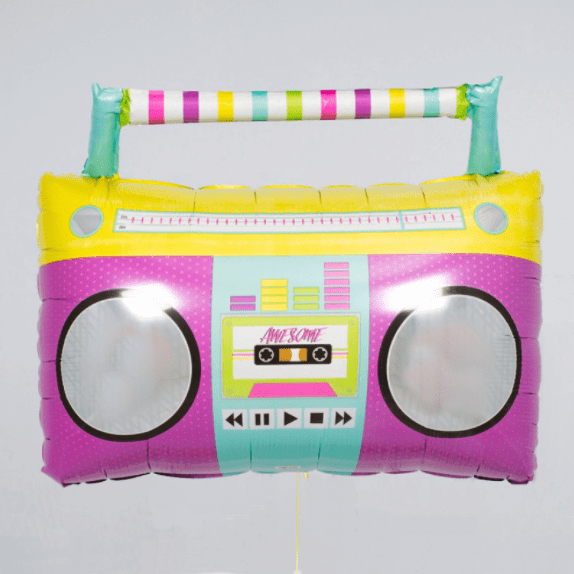 Giant 80's Party Boombox Balloon - Foil Stereo Balloon Anagram