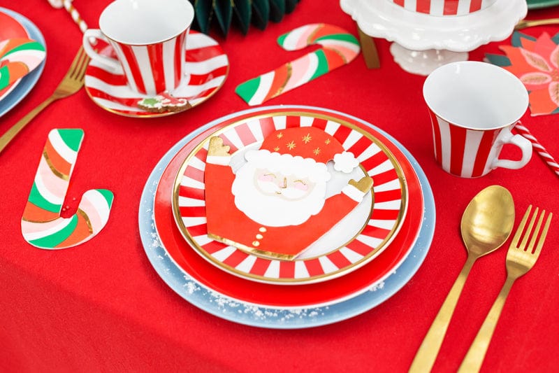 Candy Cane Napkins | Christmas Party Supplies Tableware UK Party Deco