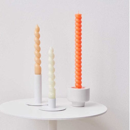 Ceramic Candle Holder White | Spiral Candles UK Rico Design