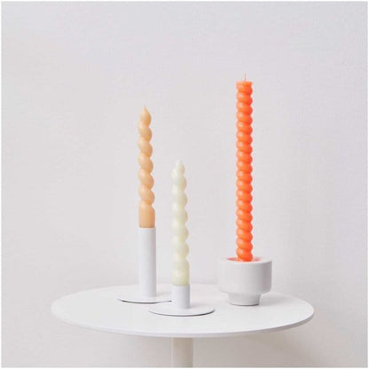 Ceramic Candle Holder White | Spiral Candles UK Rico Design