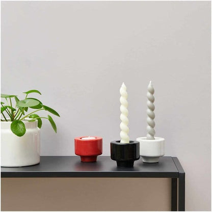 Ceramic Candle Holder White | Spiral Candles UK Rico Design