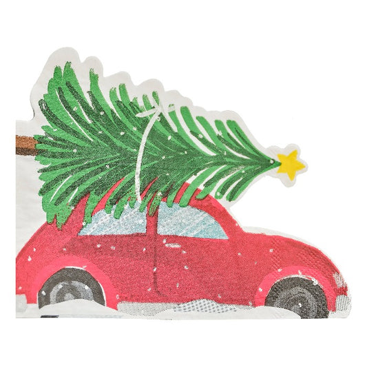 Christmas Car and Tree Napkins by Ginger Ray UK