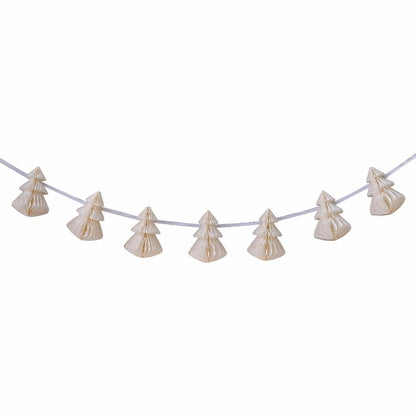 Christmas Tree Honeycomb Garland - Cream