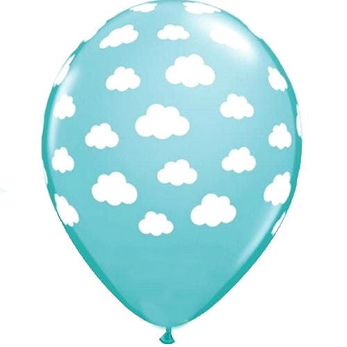 Cloud latex Balloons - caribbean Blue Coloud Printed Balloons