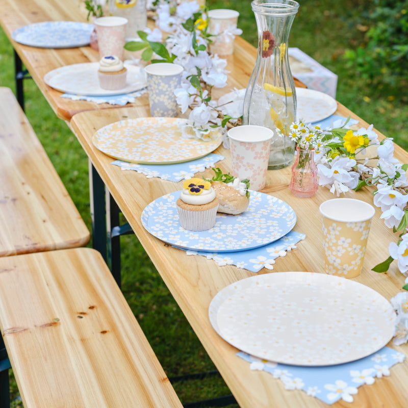 Daisy paper sale plates and napkins