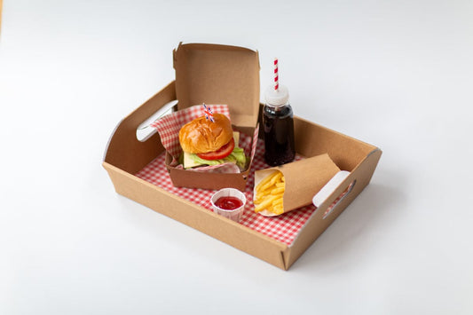 Burger Boxes Set of 10 Kraft Brown, Hamburger Container Sandwich Box Party Takeout  Box Fast Food Container Wedding Buffet Box 