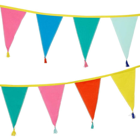 Great Choice Products Teal-Blue Mint Ivory-Gold Party-Decorations Banner,2  Pack Glitter Paper Triangle