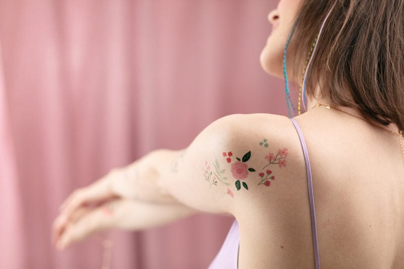 Buy Large Pink Floral Temporary Tattoo Click for More Details Realistic  Flower Crafting Supply Online in India - Etsy