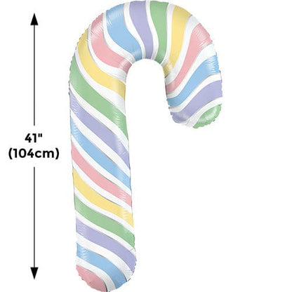 37" Pastel Stripe Candy Cane Balloon | Christmas Balloons Online Grabo