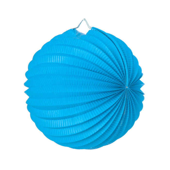 Glacier Blue Pleated Paper Lantern - 20cm