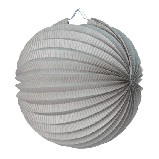 Grey Pleated Paper Lantern - 30cm