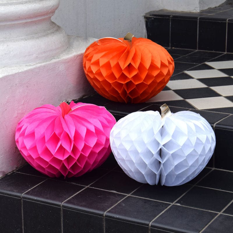 Halloween Decorations - Paper Honeycomb Pumpkin Decorations by Talking Tables