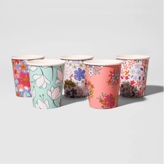 In Full Bloom Paper Cups | Floral Cups for Tablescapes | Coterie