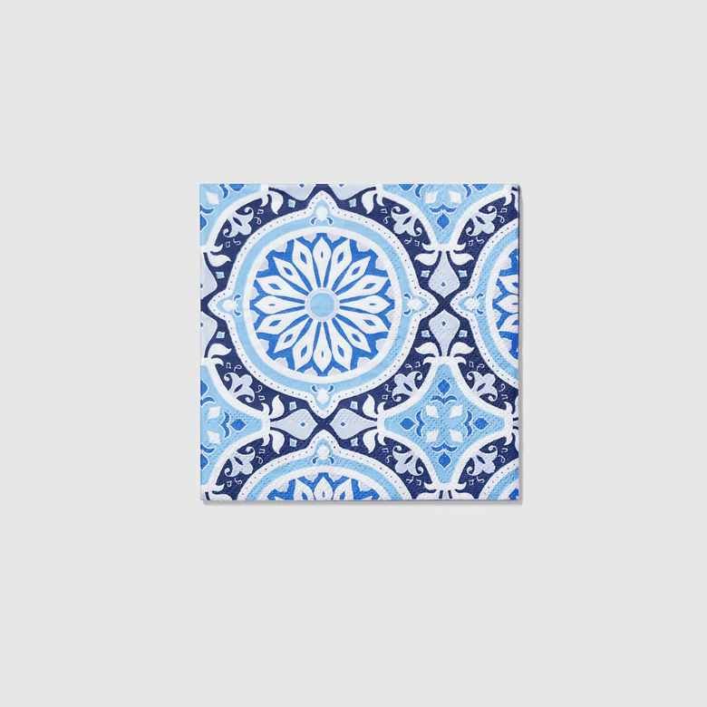 Amalfi Blues Cocktail napkins | Italian Style Napkins for Tablescapes
