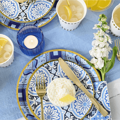 Amalfi Blues Cocktail napkins | Italian Style Napkins for Tablescapes