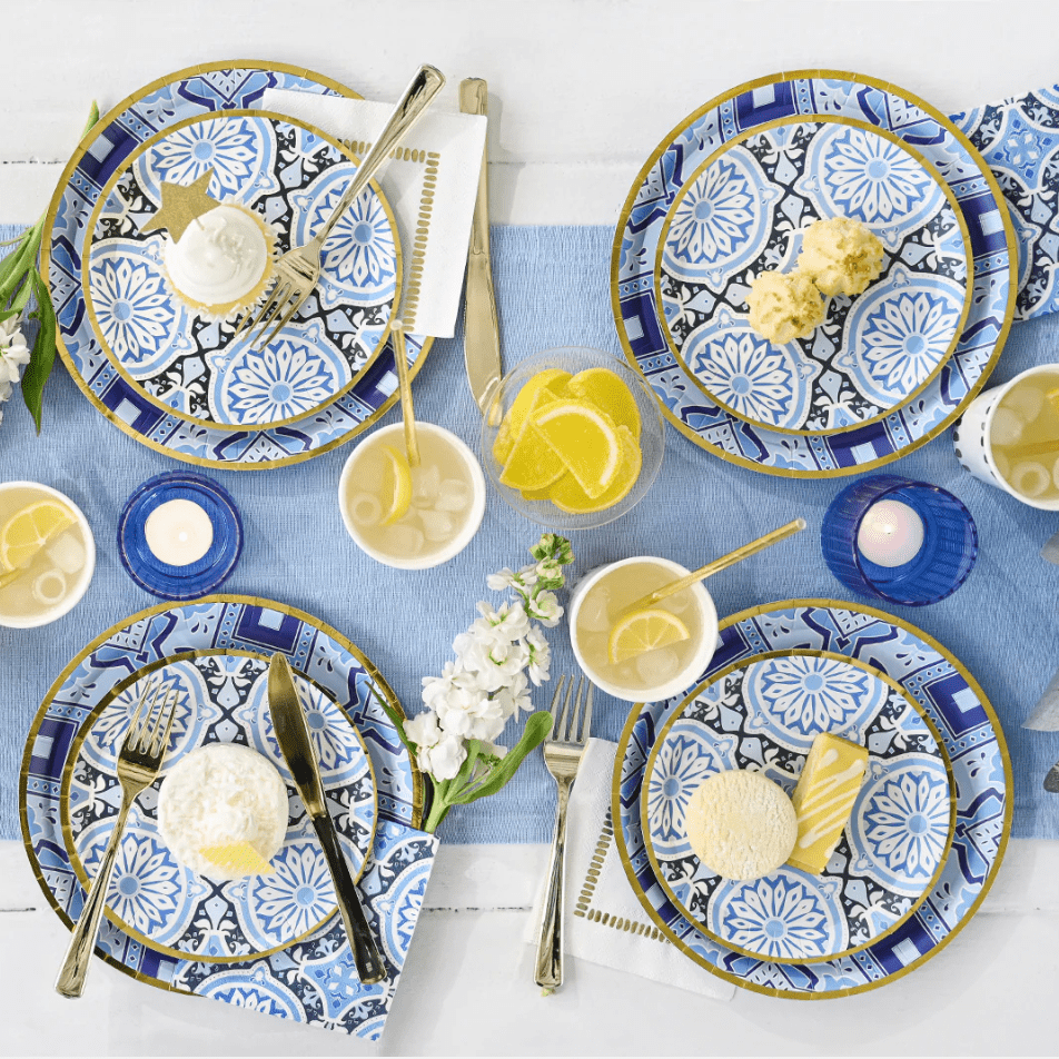 Amalfi Blues Cocktail napkins | Italian Style Napkins for Tablescapes
