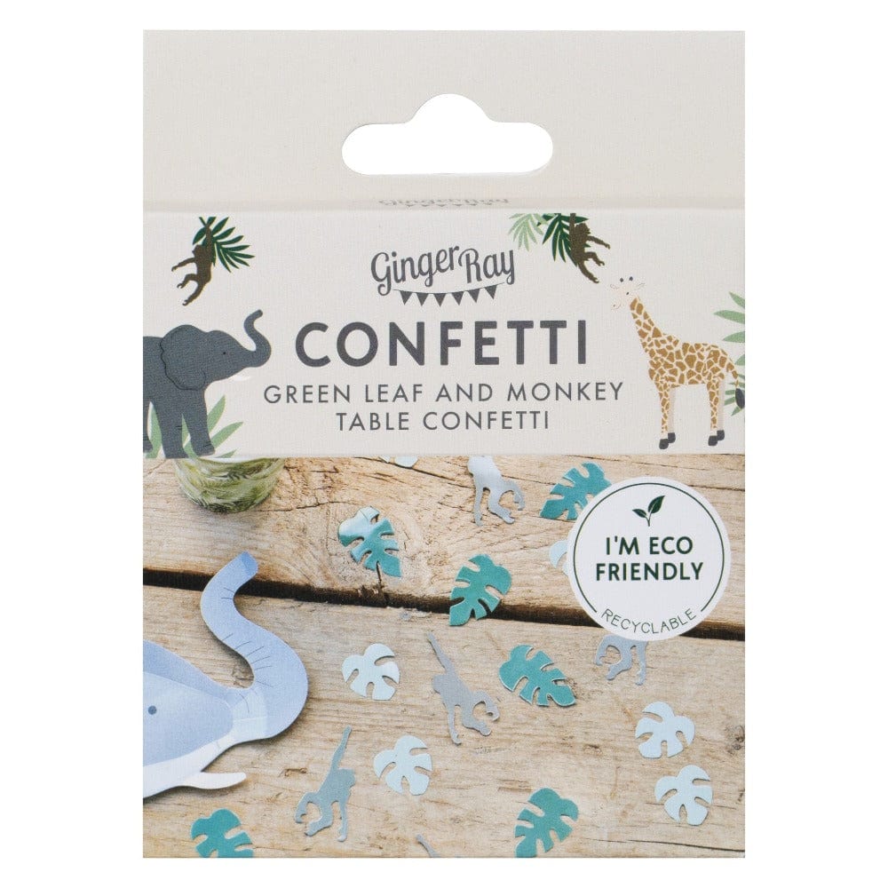 Jungle Monkey Leaf Confetti | Eco Friendly Jungle Party Confetti  Ginger Ray